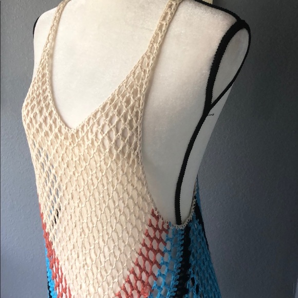 Foxy 5🌟Fav Crochet Colorblock Tunic Dress Coverup - Picture 7 of 8